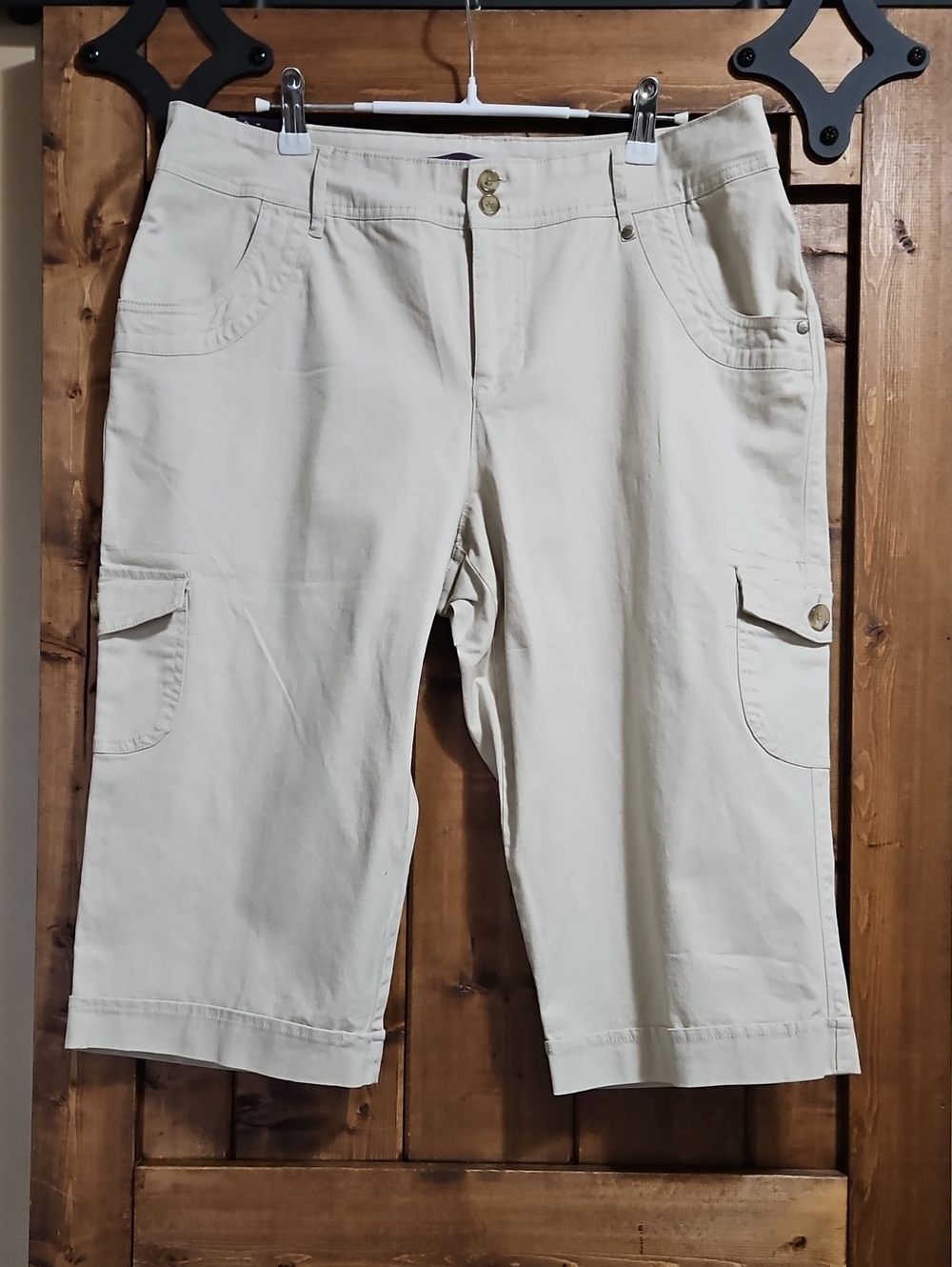 Gloria Vanderbilt Skimmer Capri Pants 12 In Light Beige